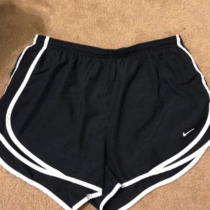 Black and white nike tempo shorts